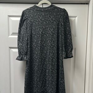Loft Elegant Black Animal Patterned Dress